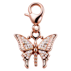 Rose Gold Butterfly Charm PNG Tri83