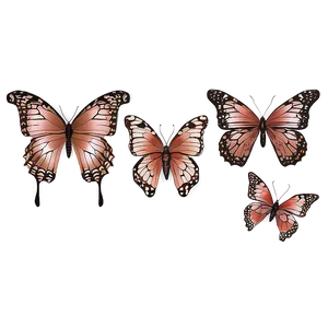 Rose Gold Butterfly Collection PNG Wwn47 PNG
