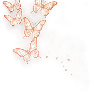 Rose Gold Butterfly Decor PNG Ram PNG