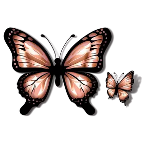 Rose Gold Butterfly Decor PNG Rqp60 PNG