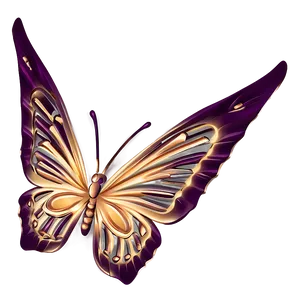 Rose Gold Butterfly Drawing PNG 06282024