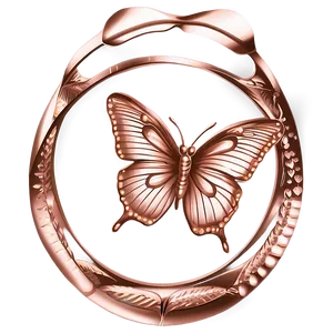 Rose Gold Butterfly Drawing PNG 26