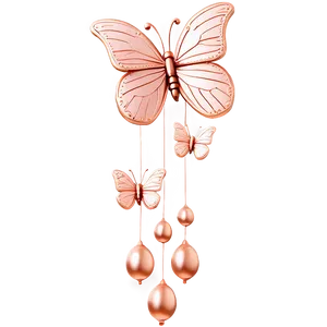 Rose Gold Butterfly Mobile PNG 23 PNG