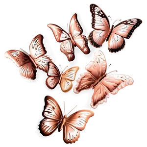 Rose Gold Butterfly Montage PNG 06282024