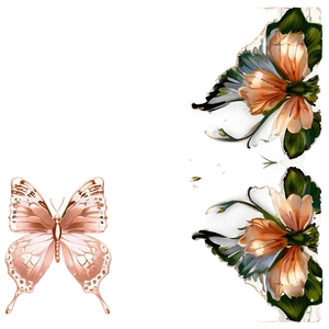 Rose Gold Butterfly Montage PNG 3