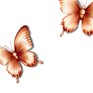 Rose Gold Butterfly Stationery PNG 14