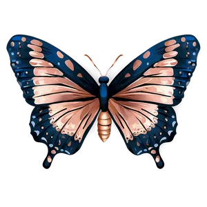 Rose Gold Butterfly Stationery PNG Jsg