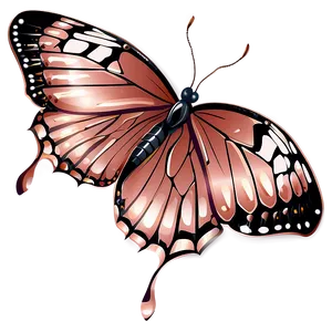 Rose Gold Butterfly Vector PNG 06282024