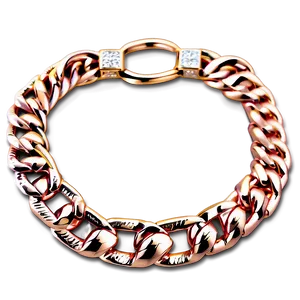 Rose Gold Cuban Link Chain Png 06132024 PNG image