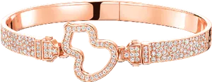 Rose Gold Diamond Heart Bracelet PNG image