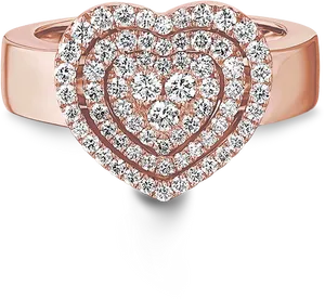 Rose Gold Diamond Heart Ring