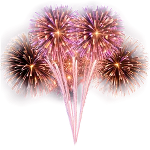 Rose Gold Glitter Fireworks PNG 06252024