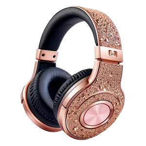 Rose Gold Glitter Headphones PNG Msc