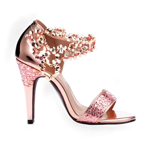 Rose Gold Glitter High Heels Png 06252024 PNG image