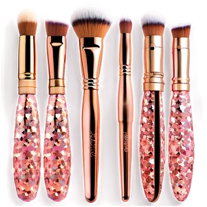 Rose Gold Glitter Makeup Brushes Png 47 PNG image