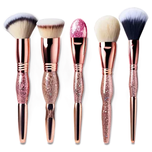 Rose Gold Glitter Makeup Brushes PNG 7 PNG