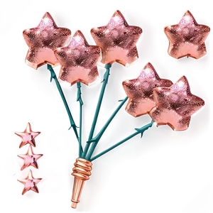 Rose Gold Glitter Stars PNG 06252024