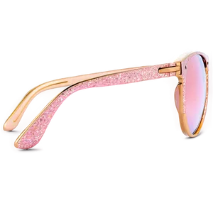 Rose Gold Glitter Sunglasses PNG 2