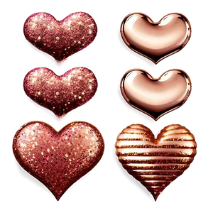 Rose Gold Glitter Valentine Hearts Png Ppk78 PNG image