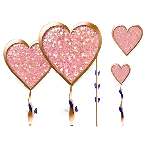 Rose Gold Glitter Valentine Hearts PNG Xnk90 PNG