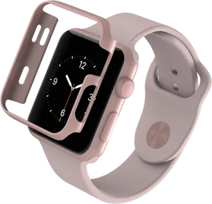 Rose Gold Smartwatchwith Sport Band PNG image