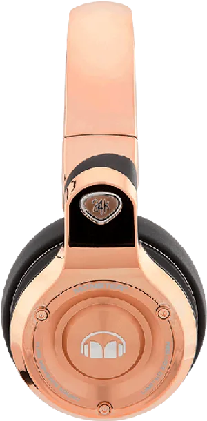 Rose Gold24 K Headphones PNG image