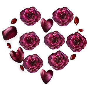 Rose Petals Heart Shape Png 05252024 PNG image