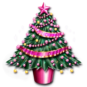 Rose Pink Christmas Tree PNG 06122024