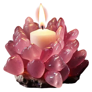 Rose Quartz Cluster Candlelight Png Rux PNG image