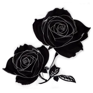 Rose Silhouette Black And White Png 51 PNG image