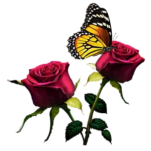 Rose With Butterfly PNG Xca