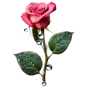 Rose With Dewdrops PNG 93