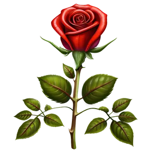 Rose With Leaves Clipart PNG Egb54 PNG