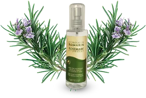Rosemary Hydrolat Productwith Fresh Herbs PNG image