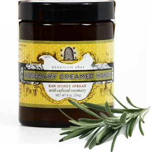 Rosemary Infused Creamed Honey Jar PNG image