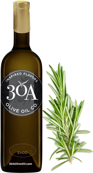 Rosemary Infused Olive Oil Bottle PNG image