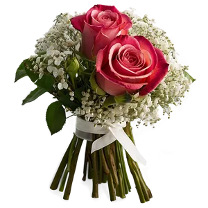 Roses And Baby's Breath Bouquet PNG Xfb15 PNG