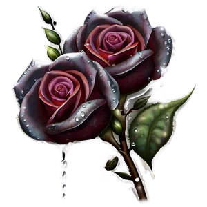 Roses And Dewdrops PNG 05042024