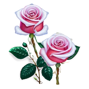 Roses And Dewdrops PNG Cne9