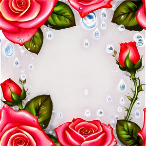 Roses And Dewdrops PNG Iuj
