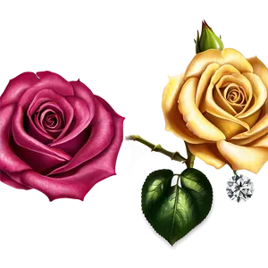 Roses And Diamonds Png 05042024 PNG image