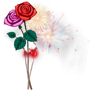 Roses And Fireworks Png 37 PNG image