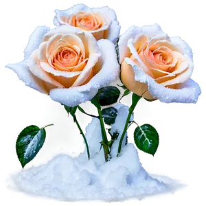 Roses In Snow PNG Han