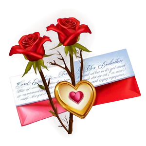 Roses Love Letter PNG Vwk95
