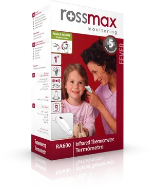 Rossmax Infrared Thermometer Packaging PNG image