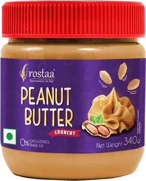 Rostaa Crunchy Peanut Butter Jar PNG image