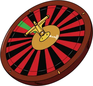 Roulette Wheel Cartoon Illustration PNG image