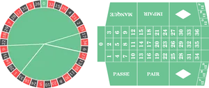 Roulette Wheeland Table Layout PNG