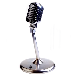 Round Base Microphone On Stand PNG 06282024