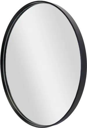 Round Black Frame Mirror PNG image